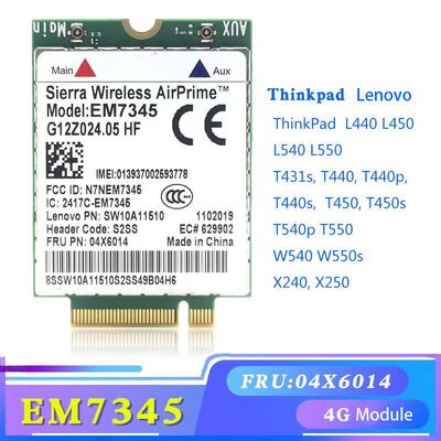 EM7345 150 Mbps DL 50 Mbps UL Data Rate LTE Network Type Sierra Wireless Cellular Device Providing Stable Wireless Connectivity